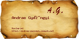 Andrae Gyöngyi névjegykártya