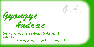 gyongyi andrae business card